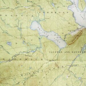 1921 Map USGS Topographic Brassua Lake Maine Antique Quadrangle Vintage TOPO22